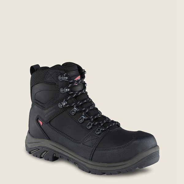 Red Wing Mens Trades - 6-inch Side-zip Waterproof Toe - Safety Boots Black - 0143CUVRG